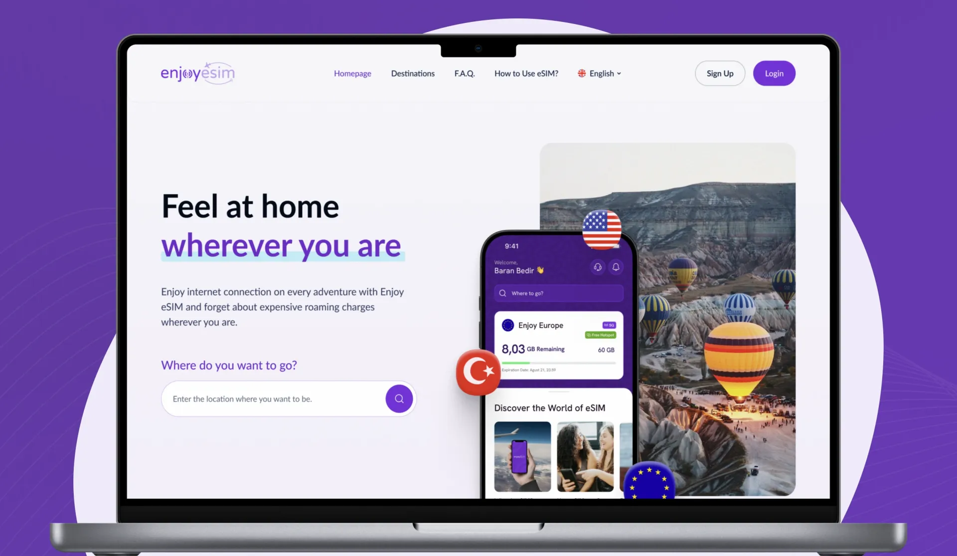 Enjoy eSIM Website: Global Connectivity, Direct to Travellers